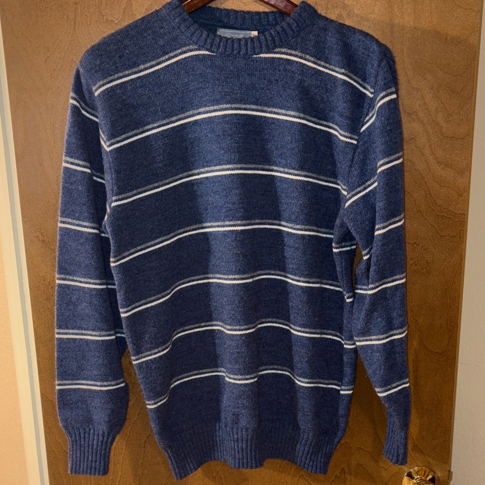 Vintage Le Tigre Navy and White Striped‎ Crewneck Sweater Size Large